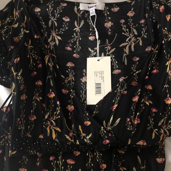 NWT LIKELY Black Floral Melanie Maxi Dress Size 0 - Picture 8 of 10